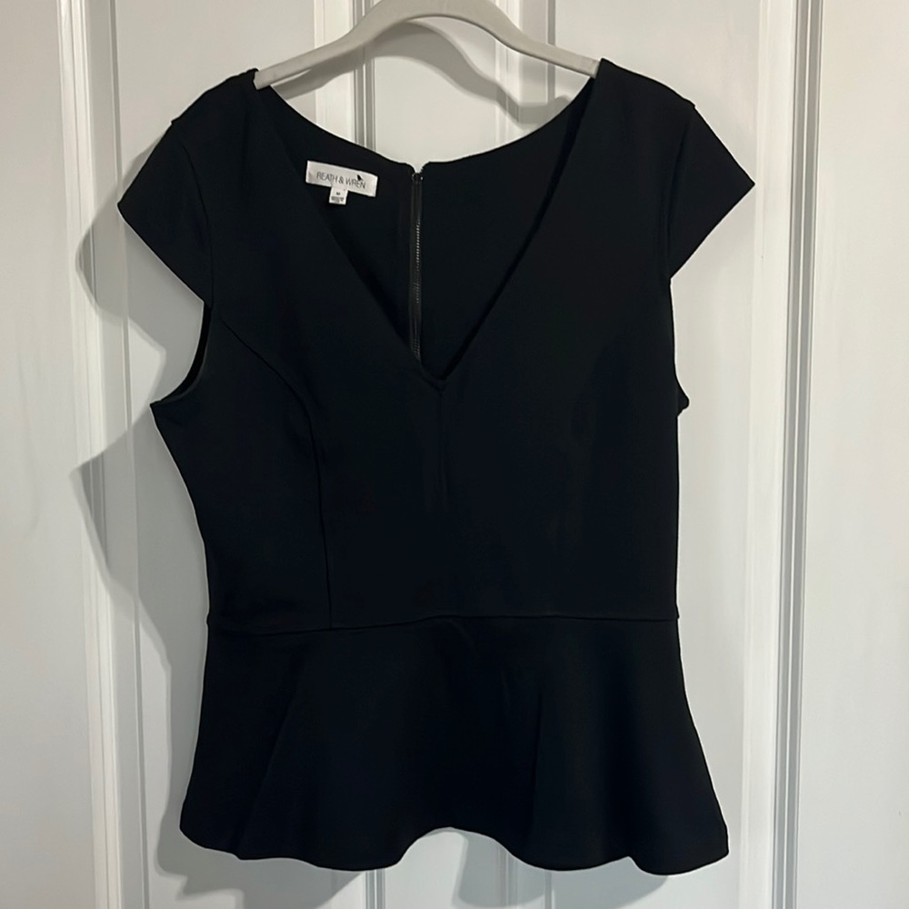 Reath & Wren (Anthropologie) black peplum top